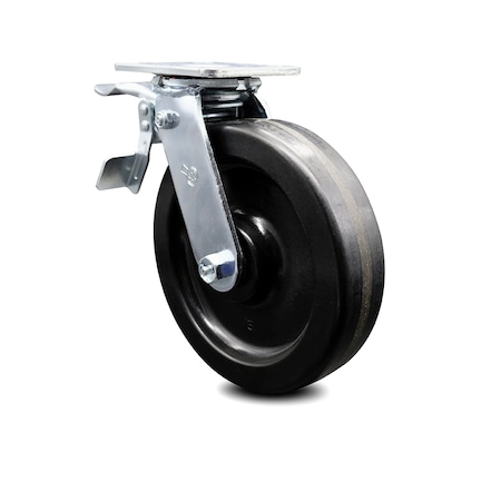 Service Caster 8 Inch Phenolic Swivel Caster with Roller Bearing and Total Lock Brake SCC SCC-TTL30S820-PHR